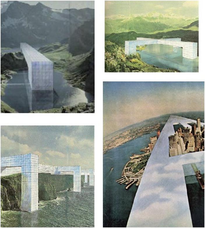 Superstudio, 1969-1971, « Le monument continu : un modèle architectural pour une urbanisation totale », photomontage